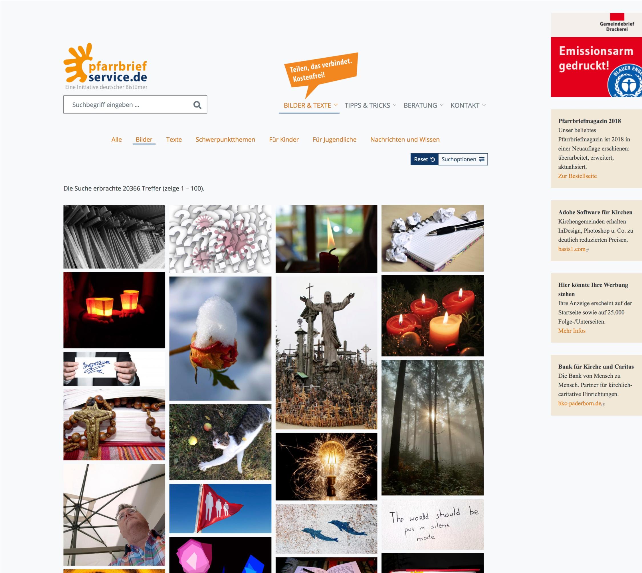 Relaunch pfarrbriefservice.de