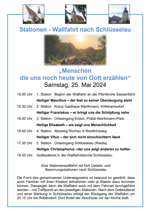 Plakat Wallfahrt Schluesselau