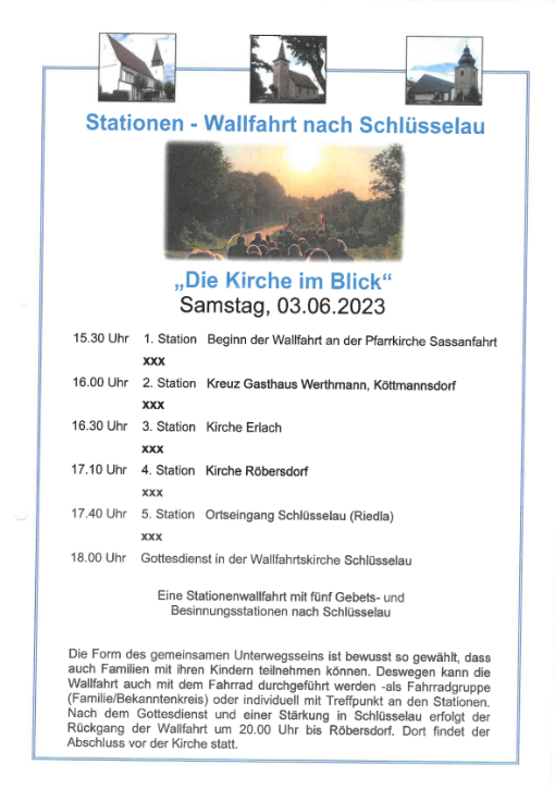 Plakat Wallfahrt nach Schluesselau
